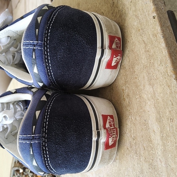 Vans Sneakers Checkboard Flame Blue & White design Size Men 8.5 Size Women 10 - Picture 2 of 14